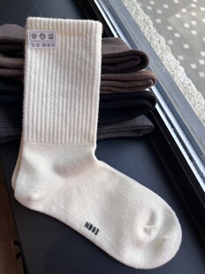 2025新款秋冬厚款女款高筒羊绒袜加厚款保暖美拉德色系韩系袜子女