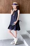 现货2026新款夏季牛仔刺绣背心裙牛仔鱼尾裙2551-P135控198，女装连衣裙，2D009