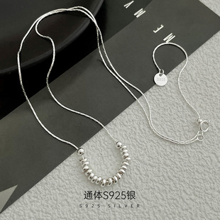S925纯银简约素银盘缠项链女韩版ins小众颈链高级感锁骨链银饰