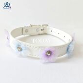 工厂直供狗狗猫咪项圈跨境宠物项圈可调节泰迪比熊花朵猫咪项链