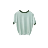 Трикотажный дышащий свитер, короткий рукав, оверсайз