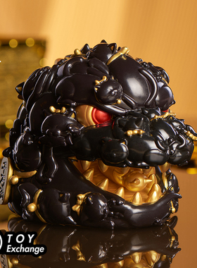 【玩具交易所】预售OFFART 百猫红莲 Mini迷你招财头雕墨金版公仔