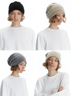 SILVERLOTUS 柔软羊绒毛线冷帽 黑色/灰色/卡其色