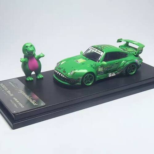Model Collect MC 1:64 保时捷RWB993 绿恐龙涂装 合金汽车模型
