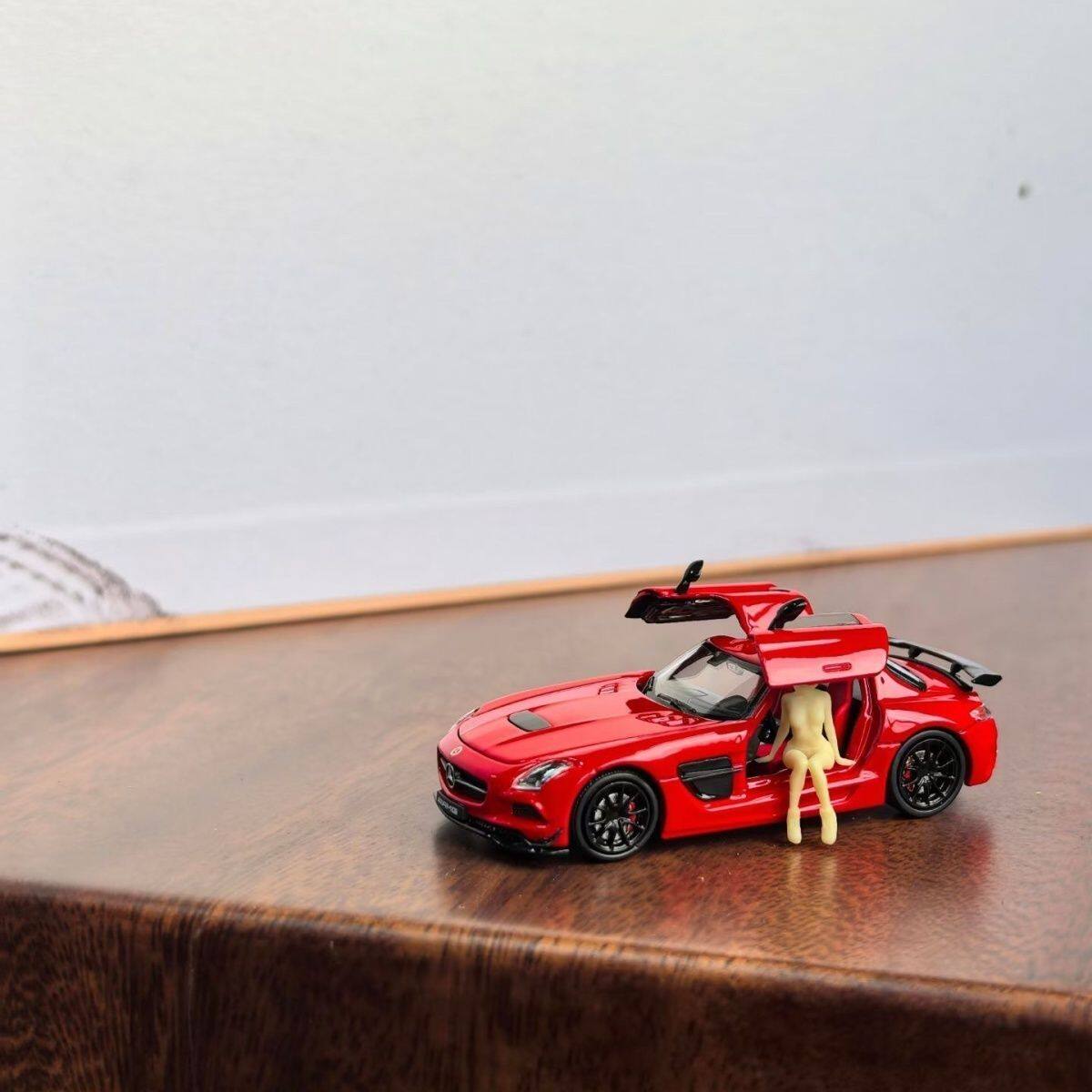 Fine Works64 1/64 奔驰SLS AMG BS合金汽车模型摆件 鸥翼门 铁底