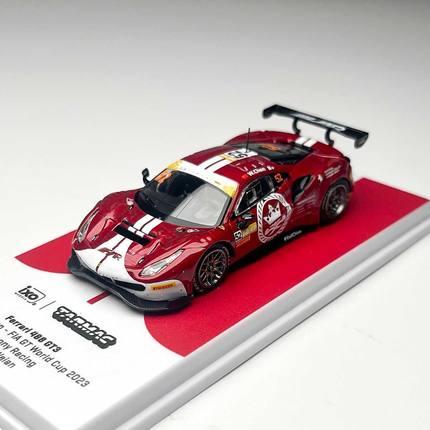 TW  tarmac 1:64 法拉利 488 GT3 澳门赛车 52号 合金汽车模型