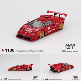 MINIGT 1:64 兰博基尼 康塔什 红色Countach LBWK 合金车模1100