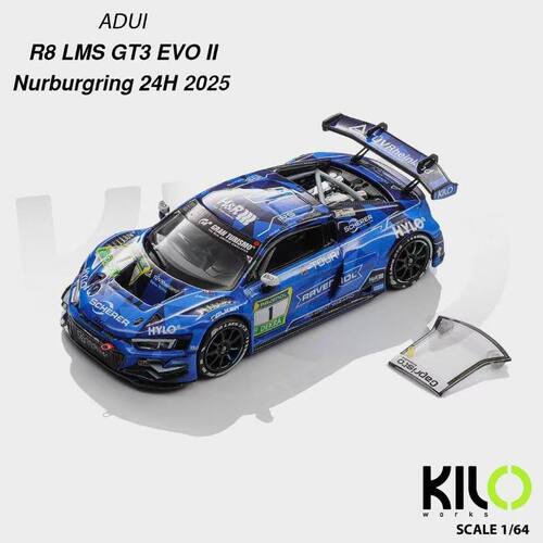 【现货】KILO WORKS 1:64 奥迪R8 LMS GT3 EVOII 1号车合金车模
