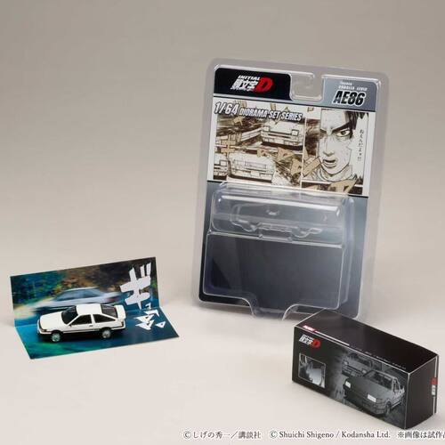 HJ Hobby Japan 1/64头文字D带卡包 AE86 秋山VS藤原拓海vs中里毅