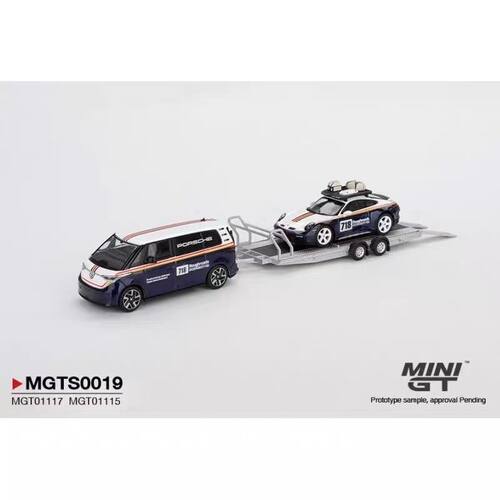 MINIGT 1:64 保时捷911/大众ID. Buzz 拖车套装 合金车模 #0019