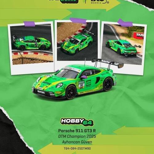 TarmacWorks TW车模保时捷911 GT3 R DTM2025赛车1/64合金车模型