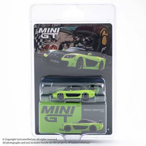 现货 MINIGT 1:64 1223 马自达Mazda RX-7 VeilSide 绿 合金车模