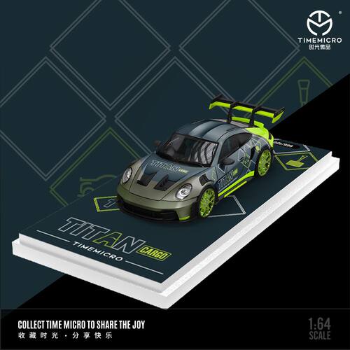 TM1:64  保时捷992 GT3 RS TITAN 仿真合金汽车模型 收藏摆件礼品