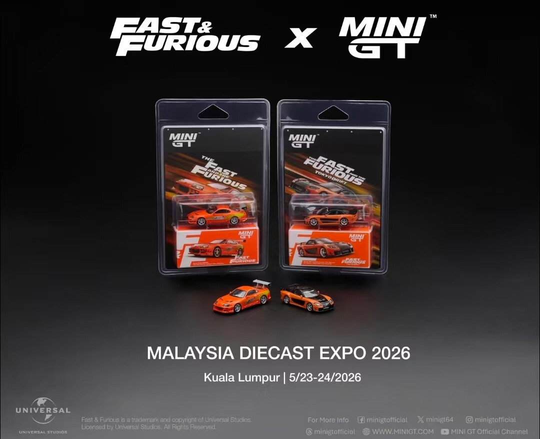 MINIGT 1:64马自达RX-7 VeilSide速度与激情马来展会限定合金模型