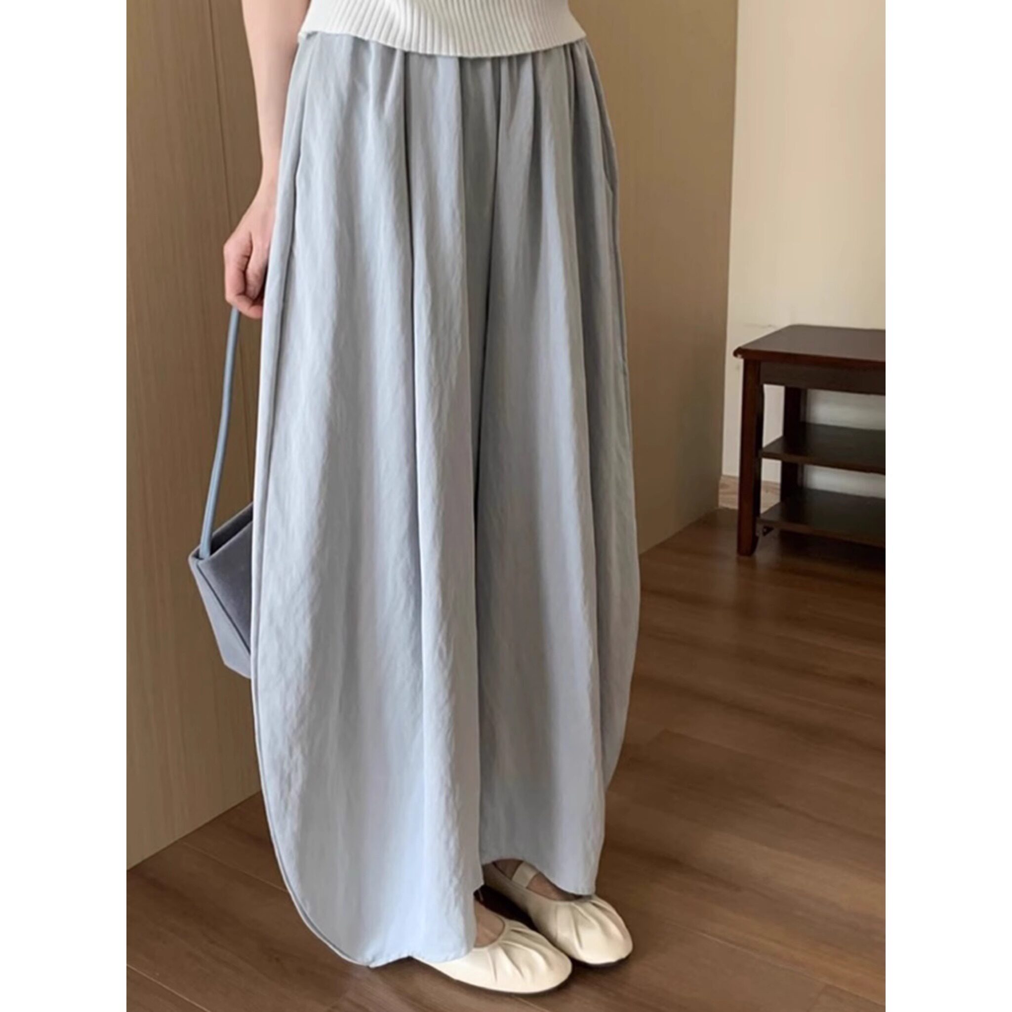孕妇阔腿裤春夏2025新款韩版百搭宽松显瘦休闲九分弯刀裤夏季薄款