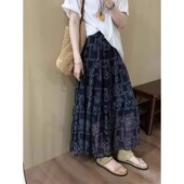 无托腹中长款 薄款 伞裙 宽松雪纺半身裙女夏季 孕妇裙夏外穿2025新款