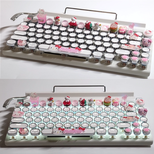 手工打字机机械键盘hellokitty凯蒂猫KT可爱蓝牙无线双模ipad手机