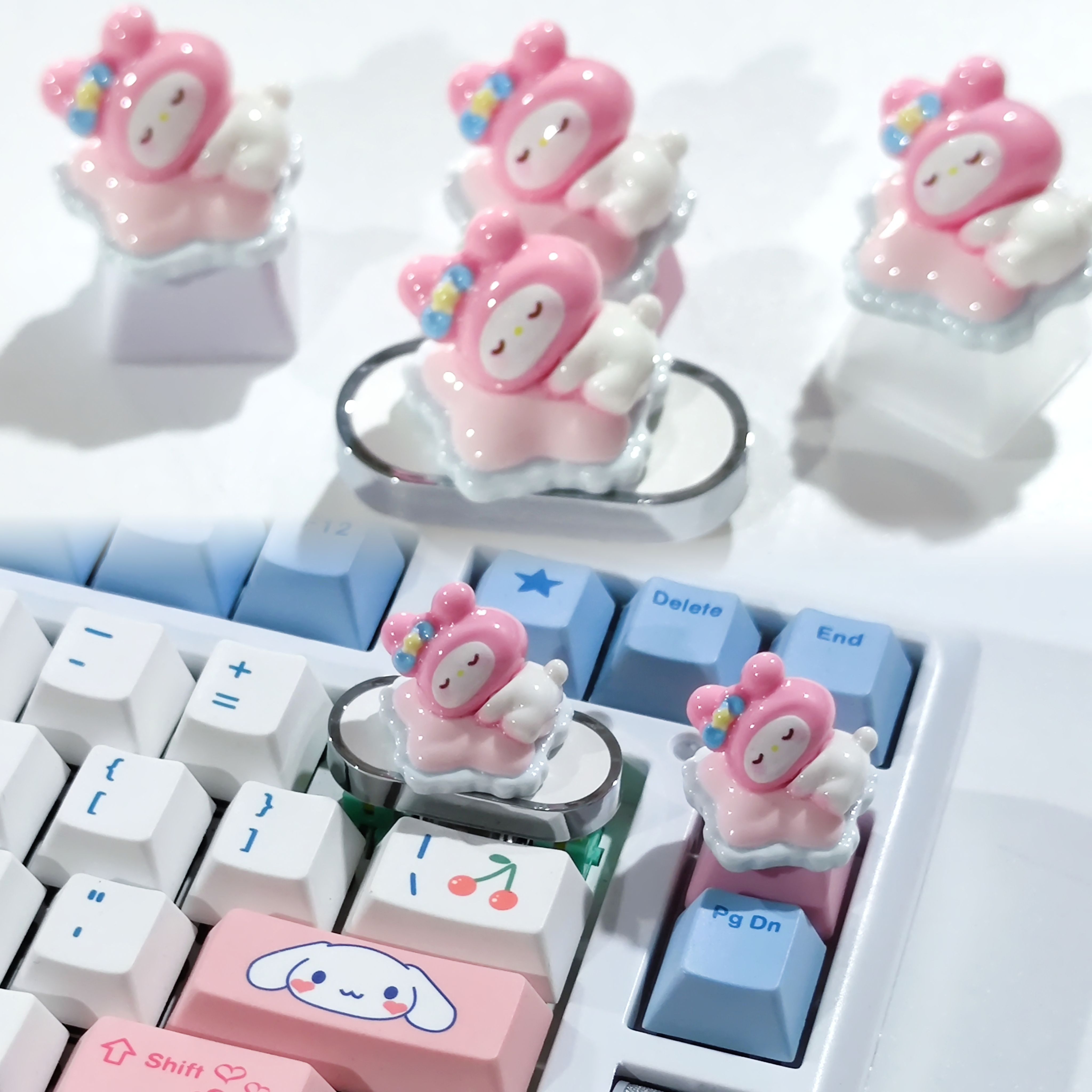 手工esc美梦睡眠美乐蒂R4机械键盘个性键帽可爱卡通退格键十字轴