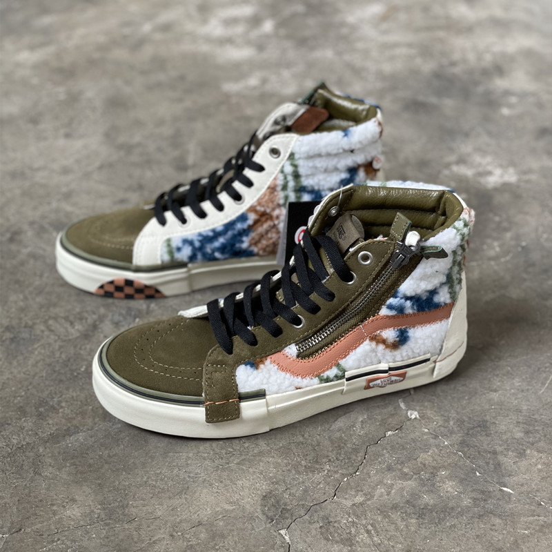 白菜 VANS SK8 HI  绿色翻毛呢绒高帮解构休闲板鞋   VN0