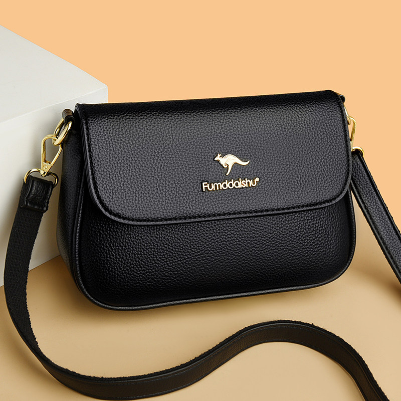 袋鼠斜挎包真皮小包韩版牛皮女包