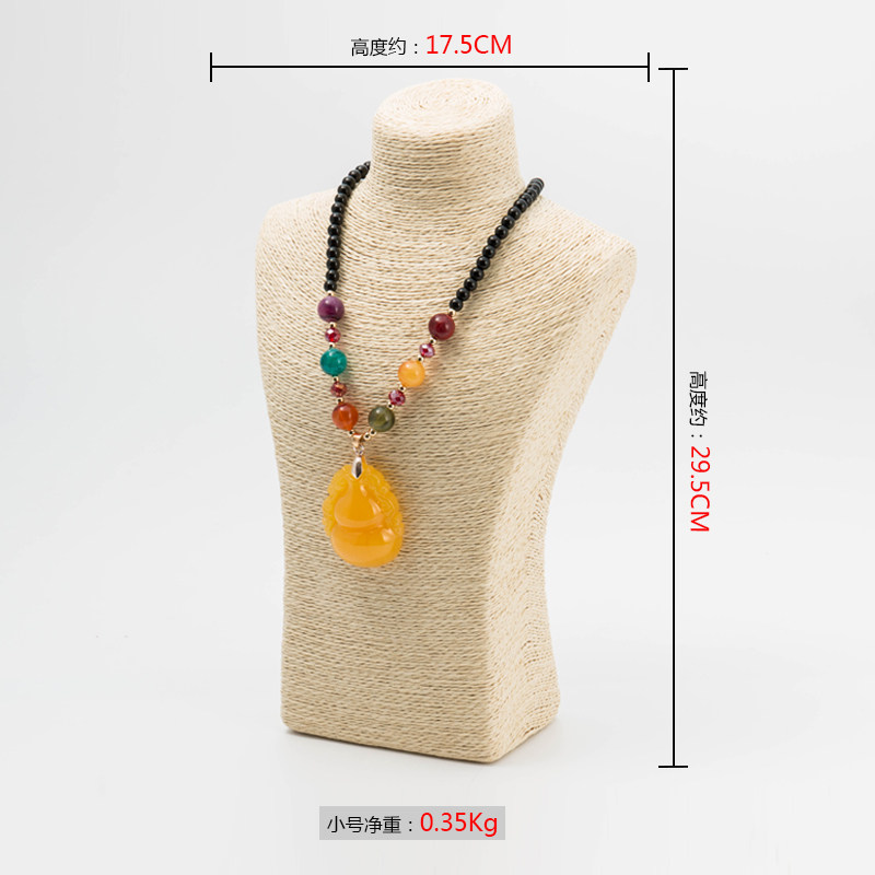 하이 엔드 밀짚 목걸이 스탠드 쥬얼리 목걸이 디스플레이 쥬얼리 모델 초상화 목 카운터 디스플레이 소품