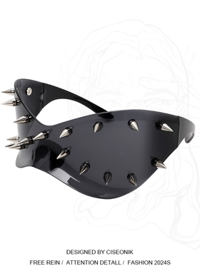 Ciseonik 新款铆钉大框未来感时尚太阳眼镜 个性潮流街拍护目镜