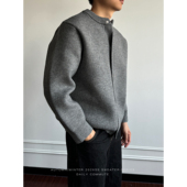 〔TBKL〕星空雾绒纱亨利领针织开衫 男秋冬重磅单排扣挺阔加厚毛衣