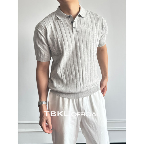 〔TBKL〕老钱竖纹抗条针织polo衫