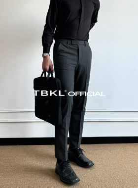 〔TBKL〕都市CBD高智抗皱免烫西裤男士修身弹力直筒通勤商务长裤