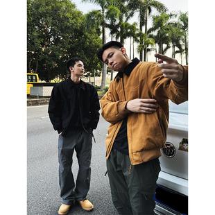 帆布夹棉外套 翻领加厚复古工装 TBKL美式 底特律棉服夹克男宽松冬季