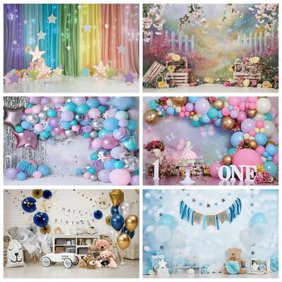 Yeele Newborn Baby 1st Birthday Party Backdrops Balloons Cak