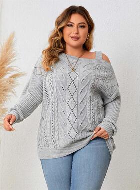 pullover knit sweater for chubby girls plus size v-neck tops