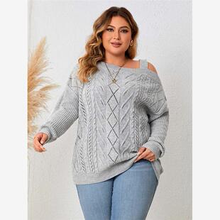pullover sweater knit girls for plus chubby tops neck size