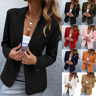 Jacket fashion Suit Office 外套 Ladies blazers纯色西装 Blazer