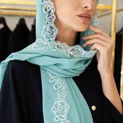 Chiffon headscarf Women's monochrome long scarf 雪纺头巾