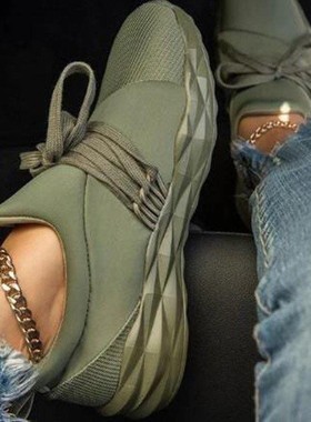 plus size women sport flat shoes for ladies thick Mesh女鞋43