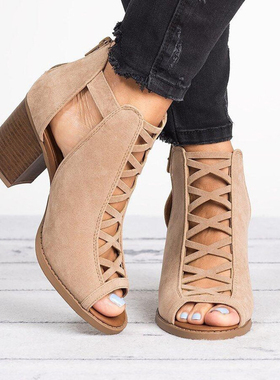 2024women thick heels sandals for ladies sexy 5cm high shoes