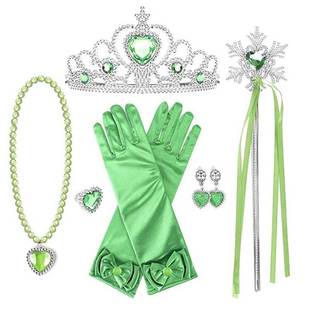 小叮当蒂安娜公主皇冠项链套装 睡美人爱洛手套 艾莎魔法棒戒指