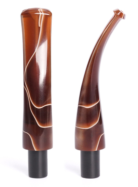 烟斗烟嘴头9mm烟道亚克力男士老式烟嘴配件烟斗嘴咬嘴弯柄斗嘴