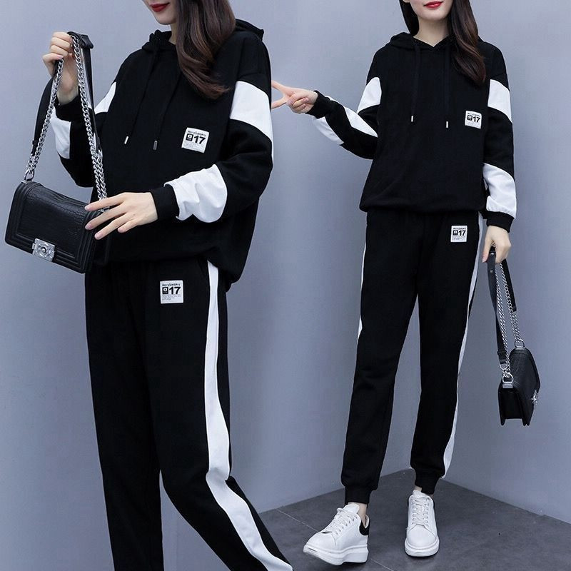 大码女装2026春秋新款胖妹妹时尚休闲运动套装减龄遮肉显瘦两件套