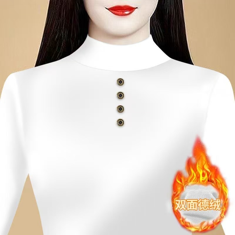 新款双面德绒保暖T恤设计感