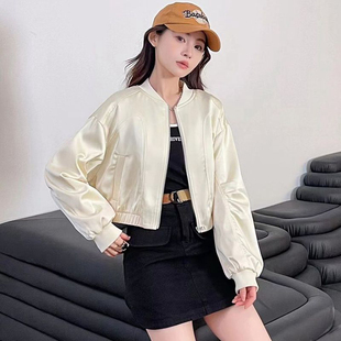 短款 高腰时髦洋气小个子休闲百搭夹克上衣 棒球服外套女春秋新款
