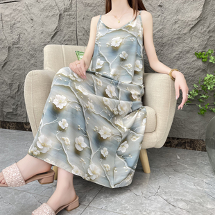 碎花吊帶裙女時尚 寬松氣質(zhì)夏季 云山錄 無袖 印花連衣裙 春季
