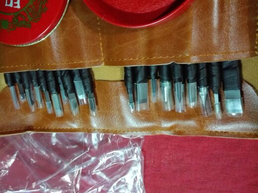 吴昌硕硬质合金篆刻刀20支皮套装 下单赠送大号刻床印泥 低价包邮