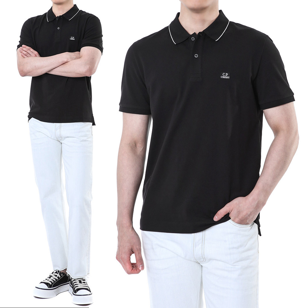 C.P镜片刺绣logo短袖男女Polo衫