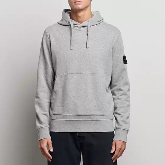 Stone 61620 Compass Cotton Jersey Hoodie with Compass Emblem and Fleece Lining