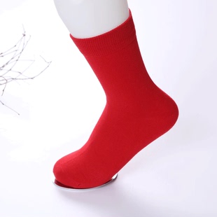 歌帝男士本命年袜子大红情侣婚庆鸿运袜精梳棉中筒四季袜GD4327