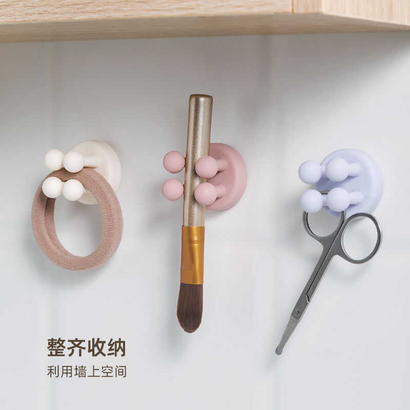 牙刷壁挂架剃须刀架牙膏墙上置物无痕多功能插头收纳钥匙挂钩粘钩