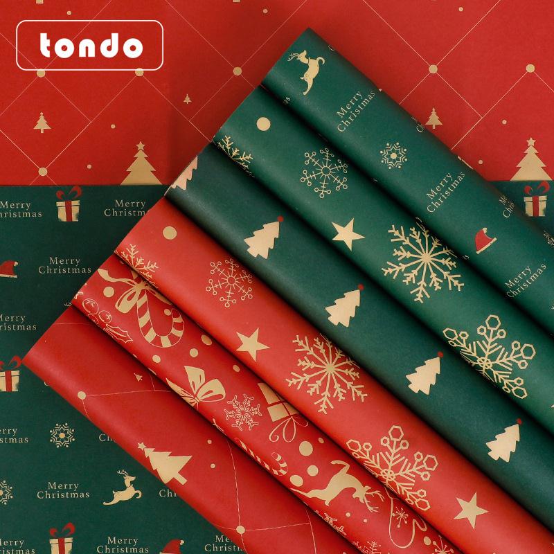Christmas gift wrapping paper圣诞节礼物包装纸花束鲜花包装纸