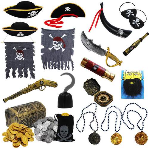 Halloween performance props cos pirate eye mask hat海盗装扮